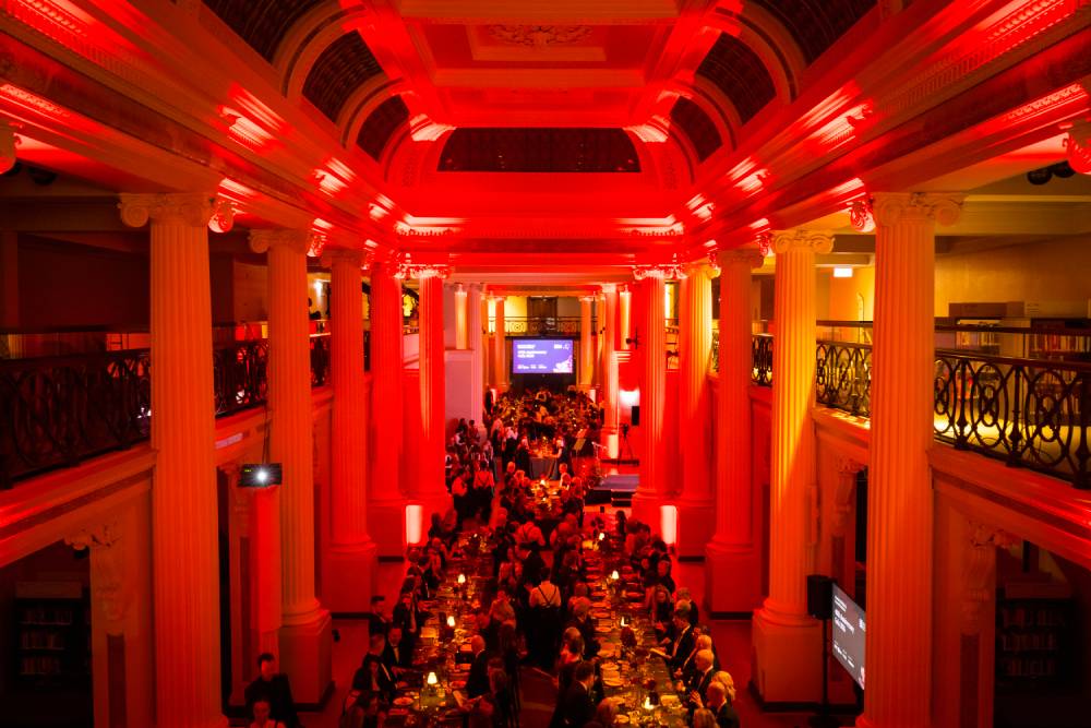 More than 300 guest enjoyed dinner in the Ian Potter Queen’s Hall.